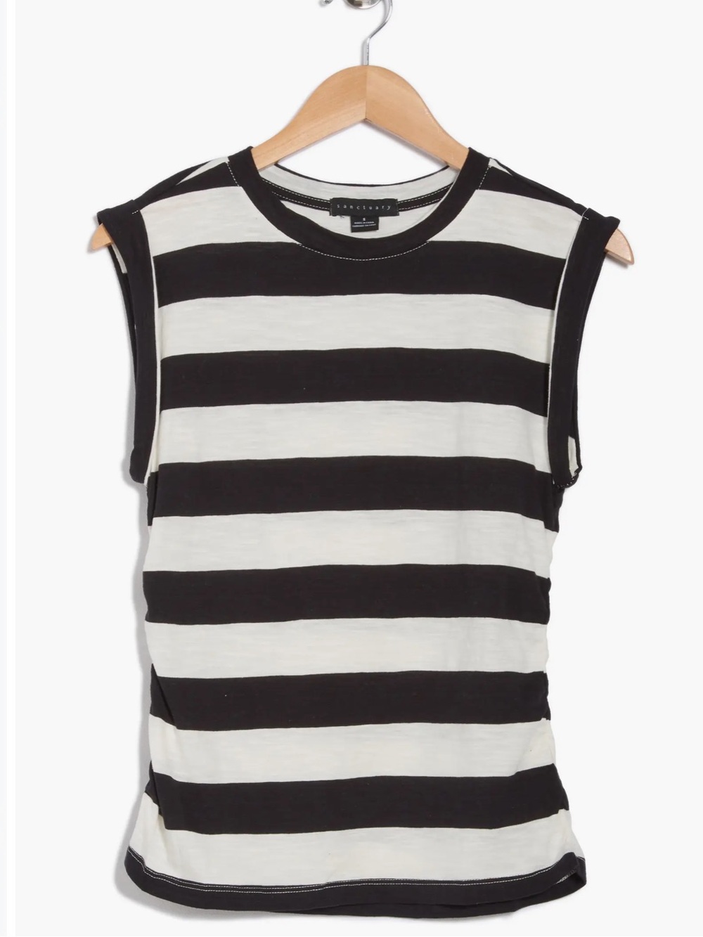 Sanctuary Black and White Striped Sleeveless Top
